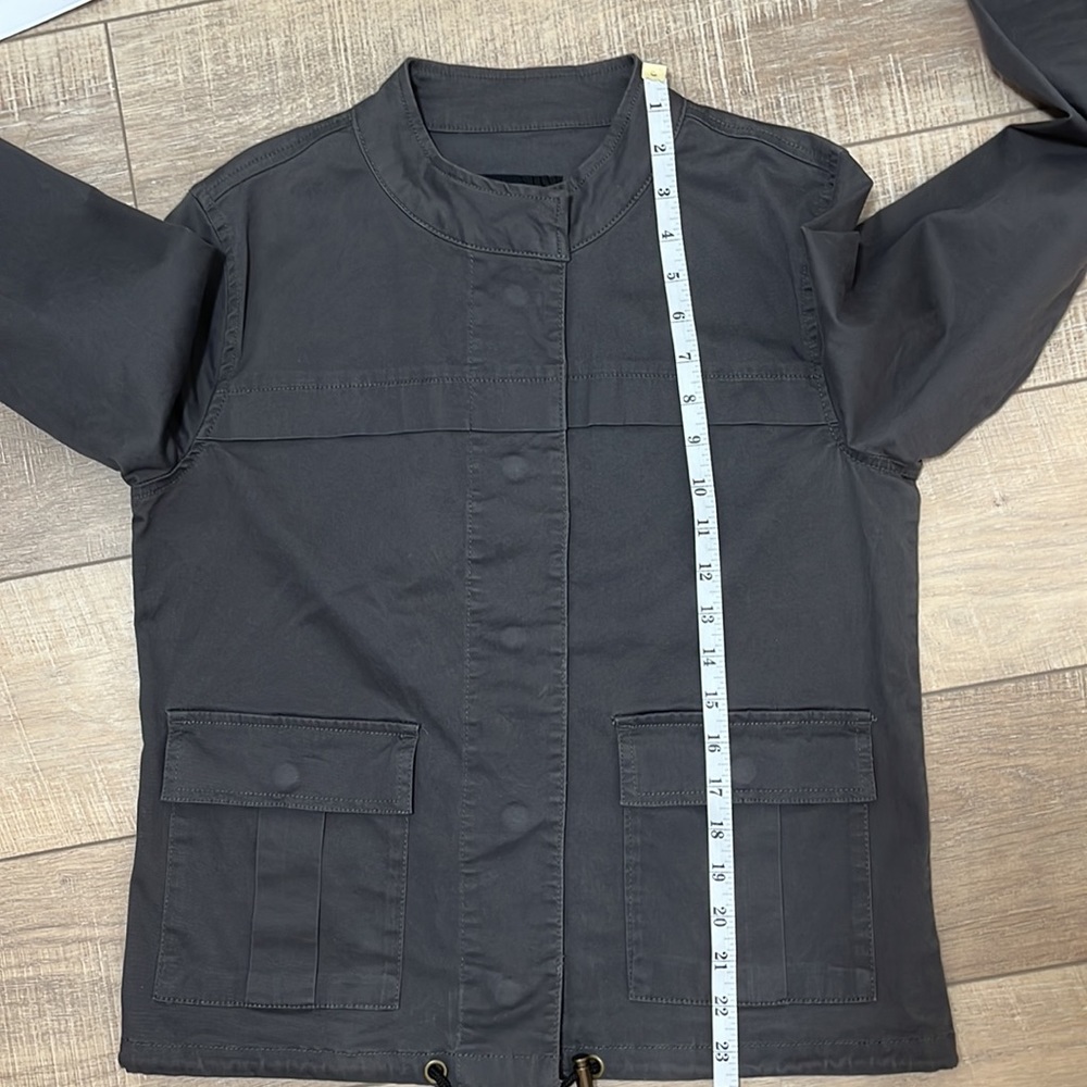 Sanctuary Los Angeles Charcoal Gray Lightweight Jacket with Pockets Button Up S - Picture 9 of 13